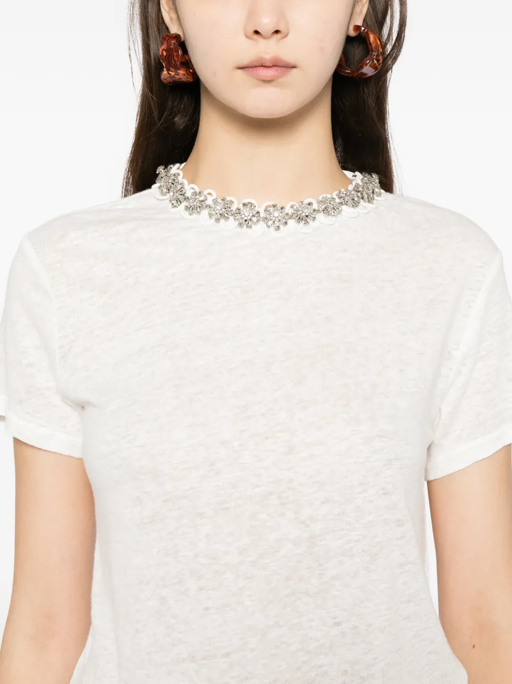 Zimmermann Crystal-embellished T-shirt In Multi