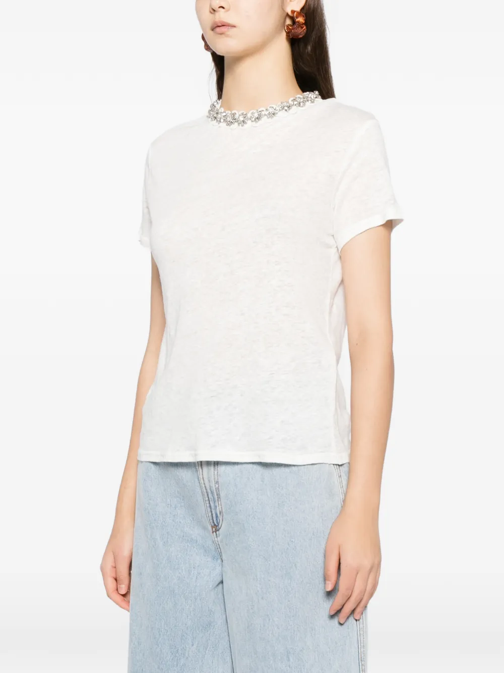 Zimmermann Crystal-embellished T-shirt In Multi
