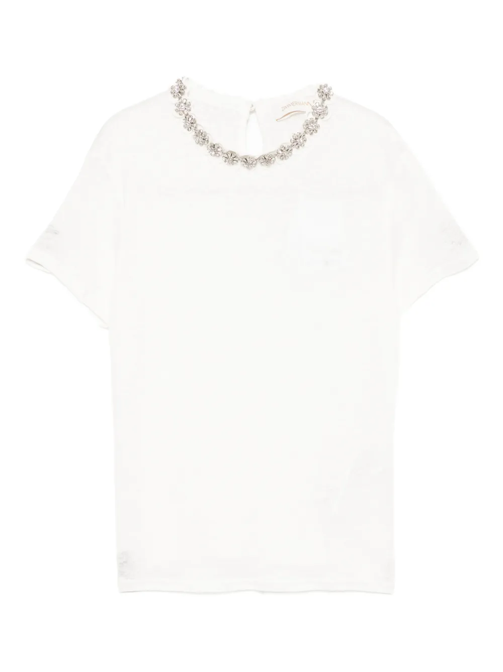 ZIMMERMANN crystal-embellished T-shirt - Bianco