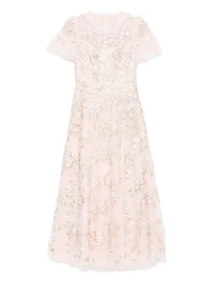 needle and thread pink floral dress Needle & Thread floral-print Midi Dress | Pink