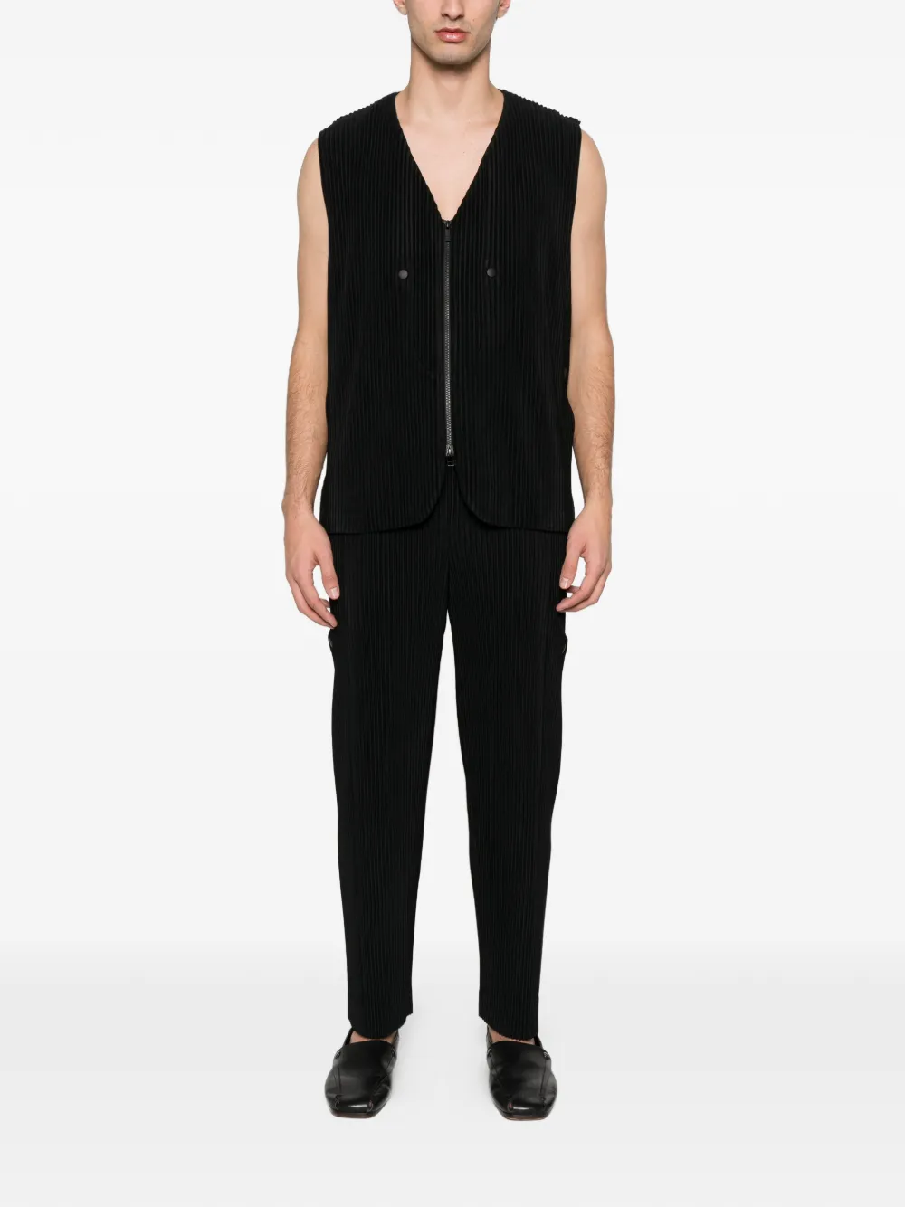 Homme Plissé Issey Miyake pleated straight-leg trousers - Zwart