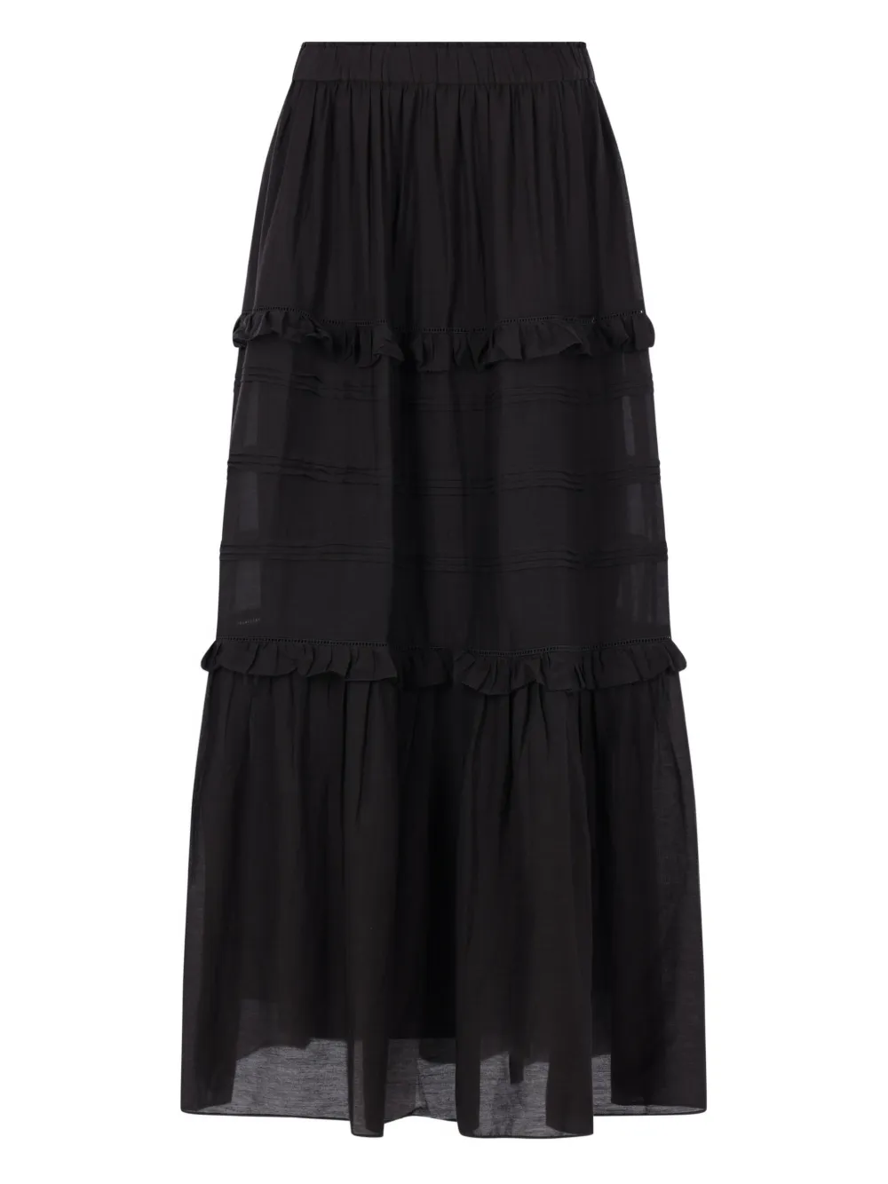 MARANT ÉTOILE ruffled tiered maxi skirt | Black | Image 1