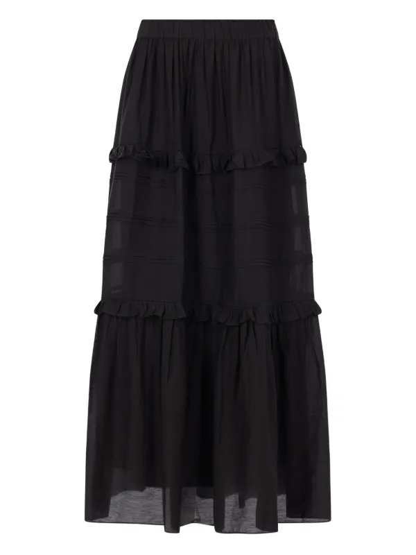 Marant Étoile Ruffled Tiered Maxi Skirt in Black
