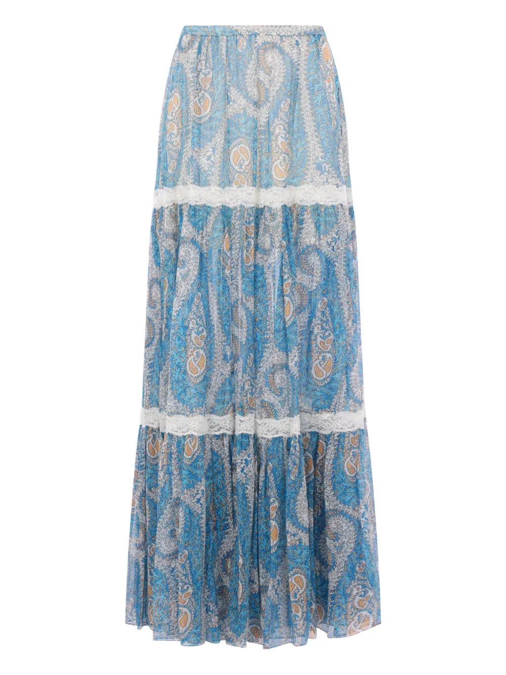 ETRO paisley lace maxi skirt - Blu