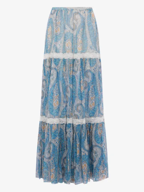 ETRO jupe longue à motif cachemire