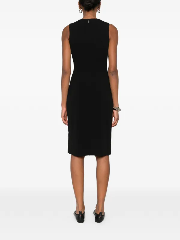 Calvin Klein Sleeveless V-neck Midi Dress - Black