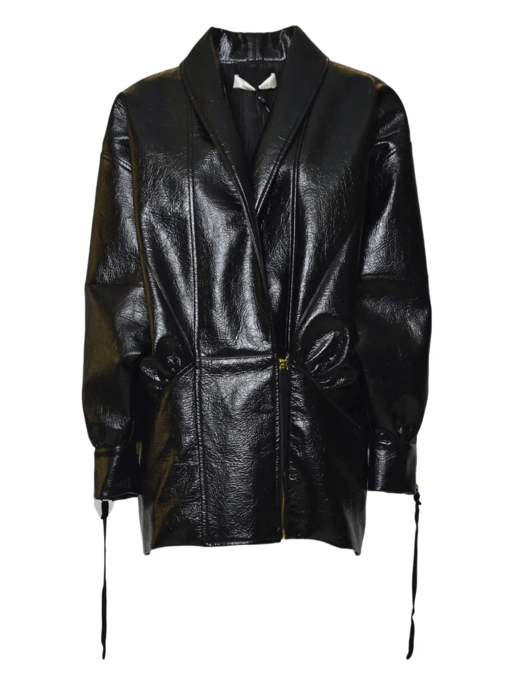 Nineminutes The Virgo Buffalo Faux-leather Coat In Black