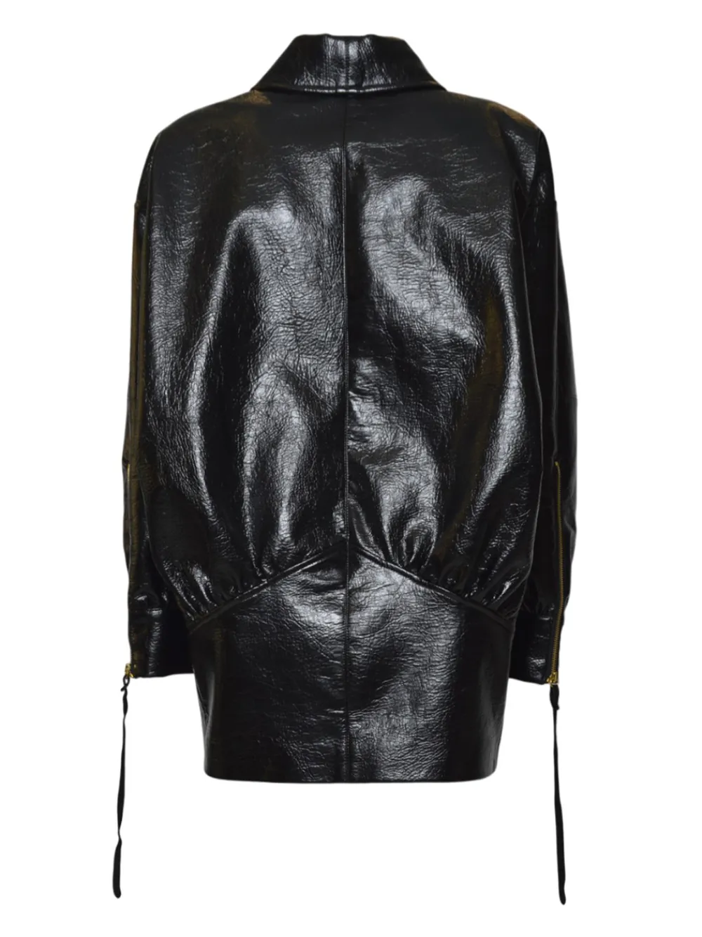 Nineminutes The Virgo Buffalo Faux-leather Coat In Black