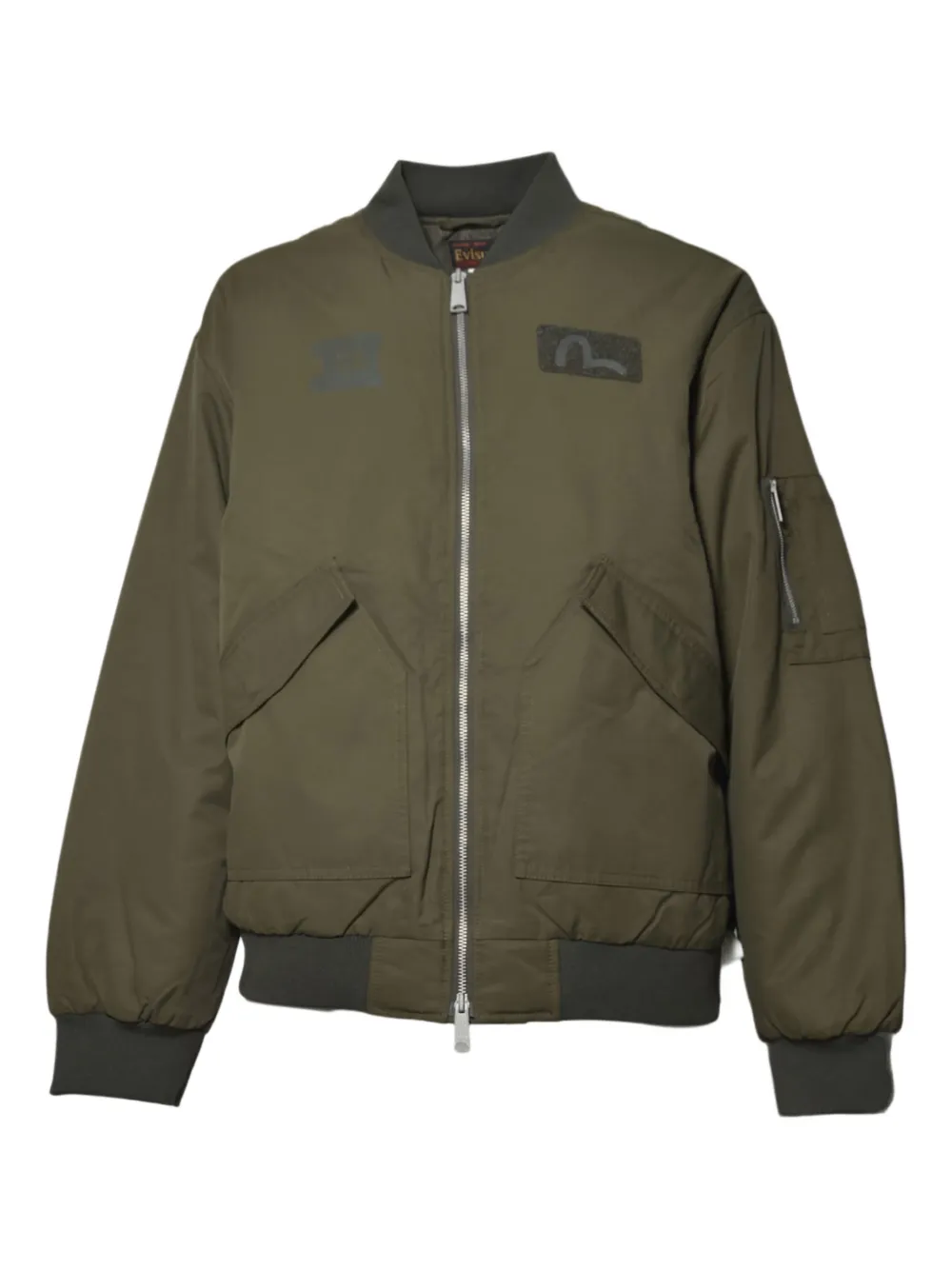 EVISU seagull-appliqué print bomber jacket - Verde