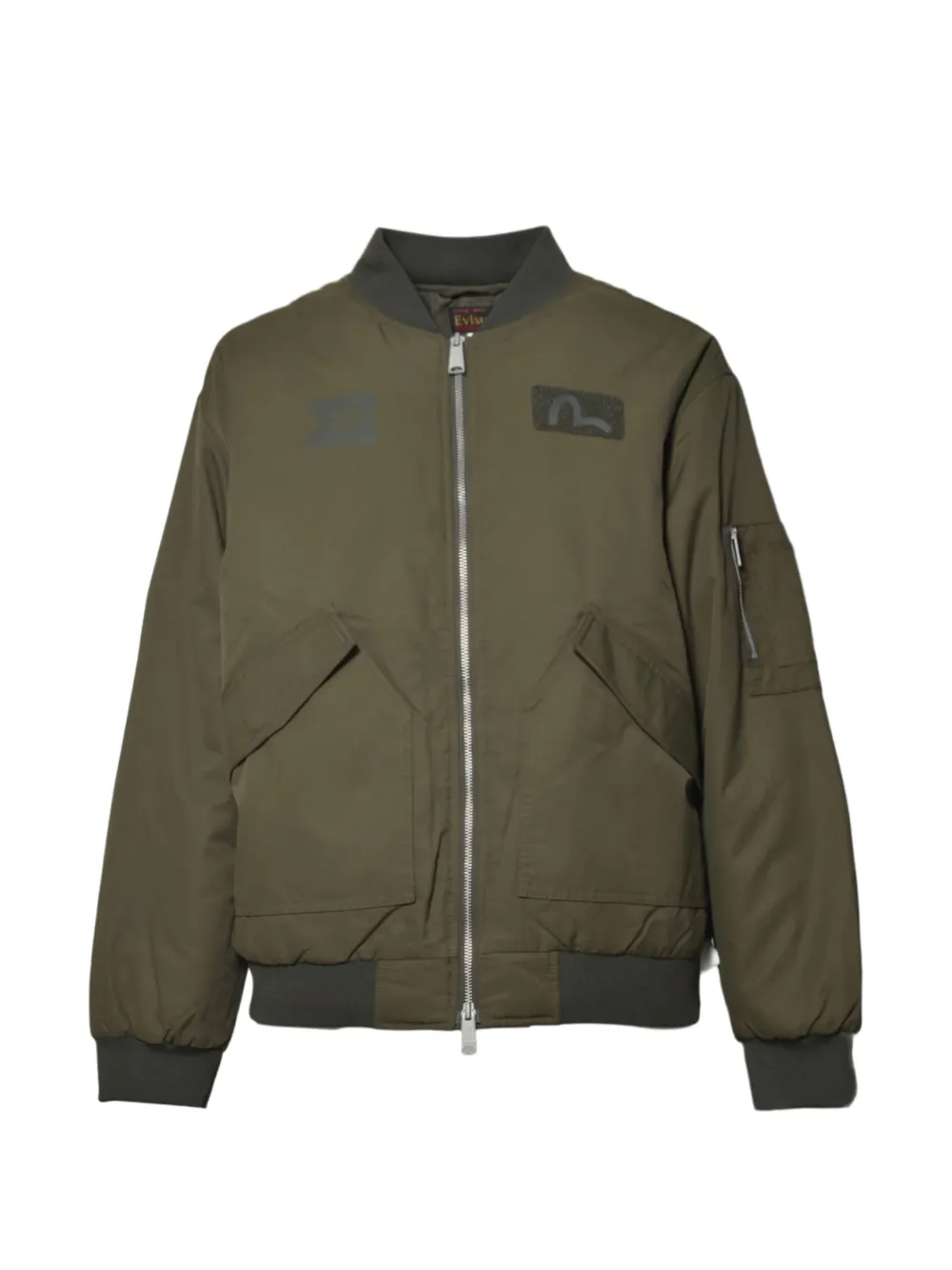 EVISU seagull-appliqué print bomber jacket - Green