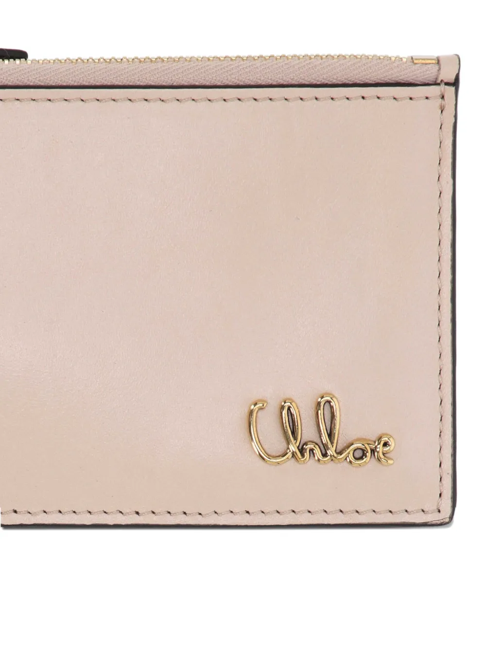 Chloé Logo Zip Wallet In Brown