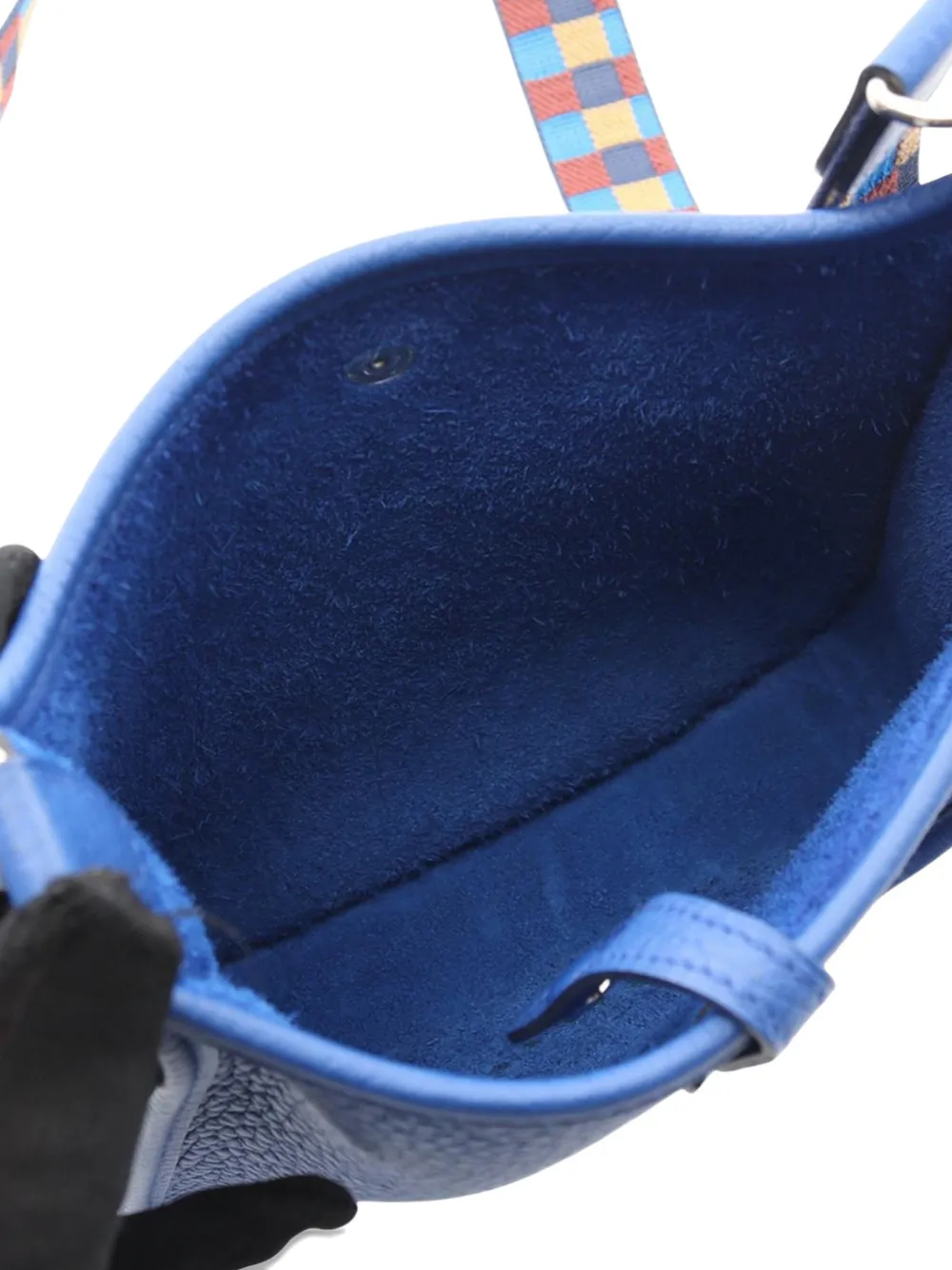 Pre-owned Hermes 2021 Clemence Evelyne Amazone Tpm Crossbody Bag In Blue