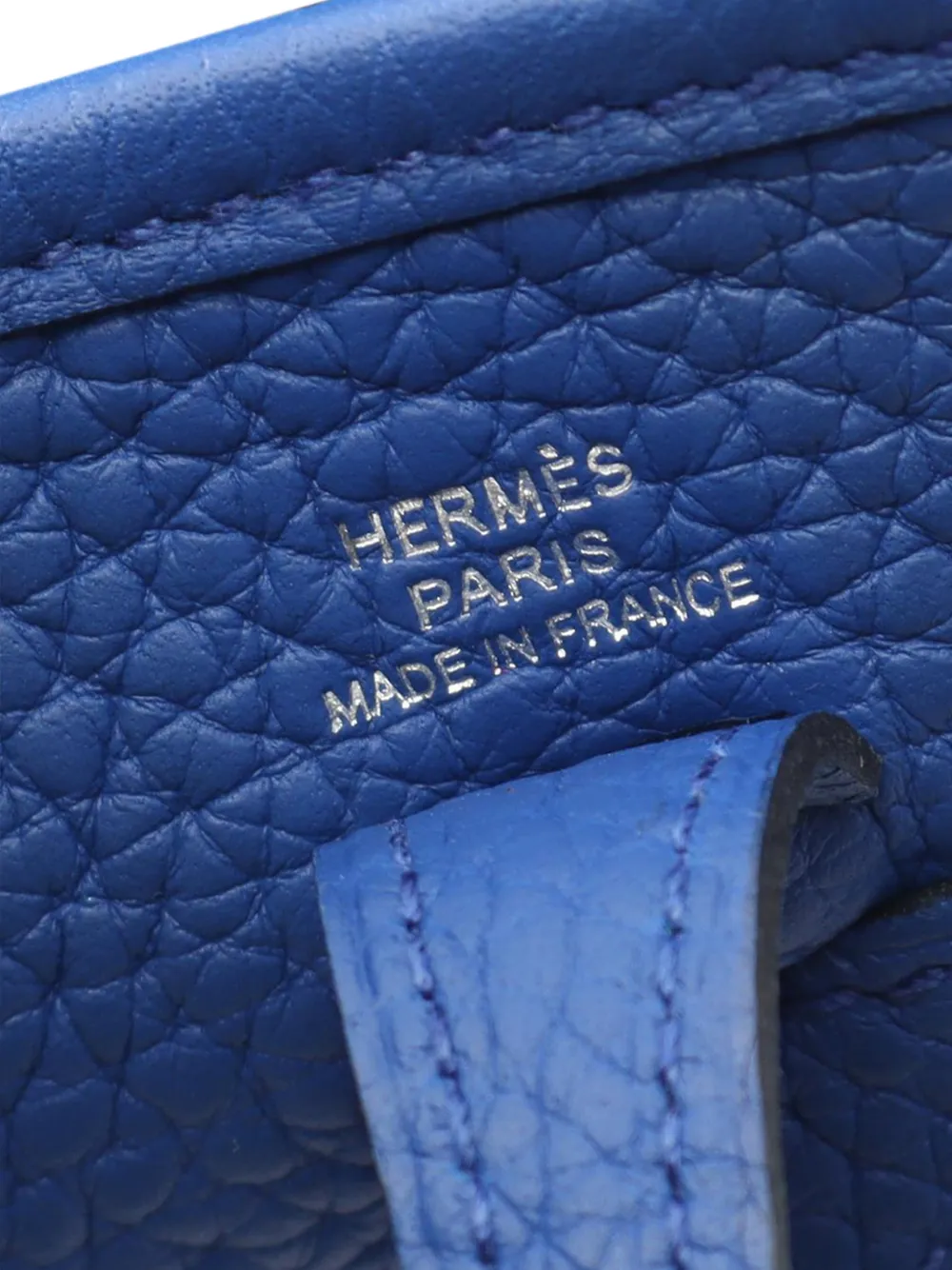 Pre-owned Hermes 2021 Clemence Evelyne Amazone Tpm Crossbody Bag In Blue