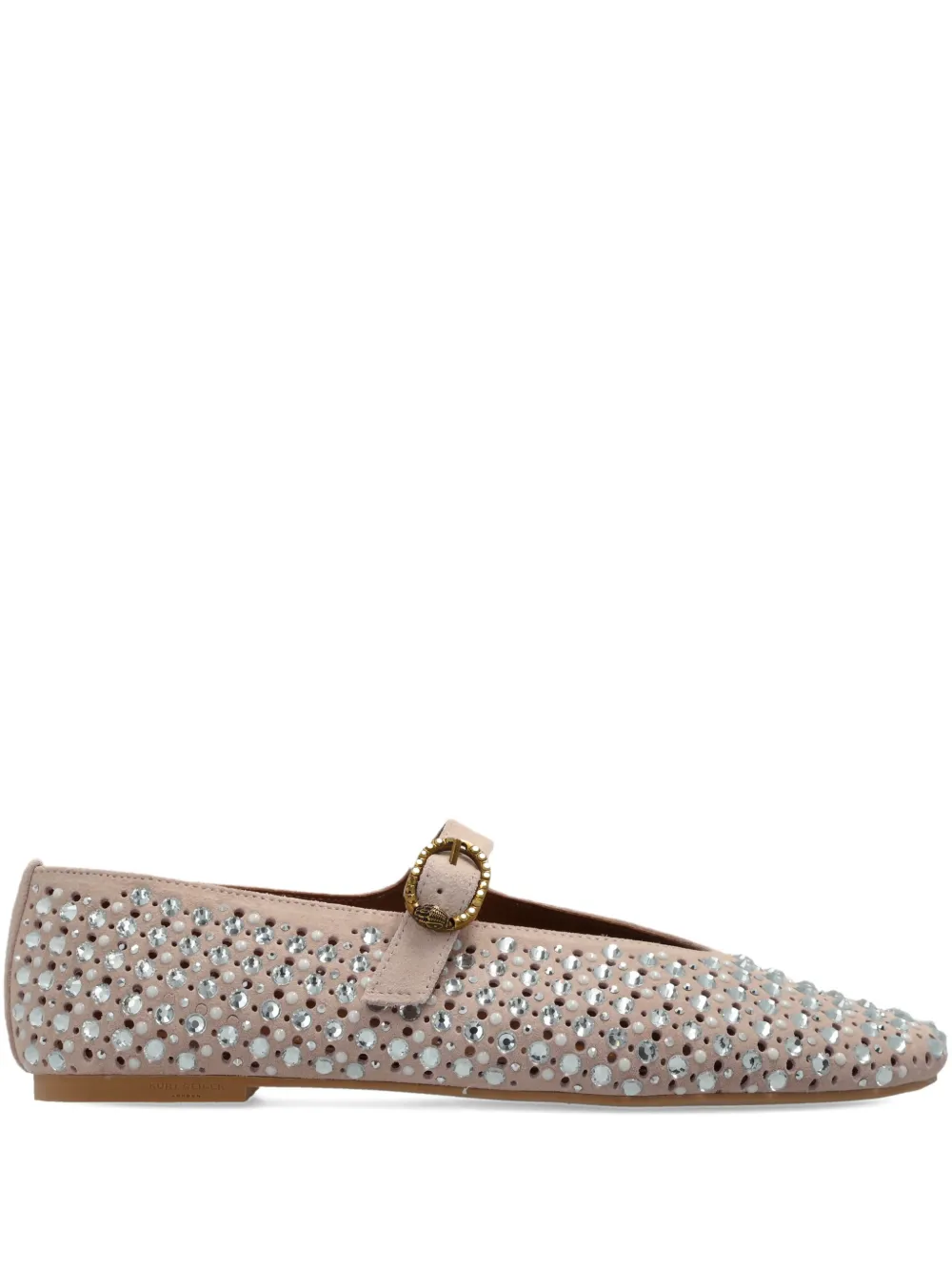 Kurt Geiger Mayfair Embellished Buckle Ballet Flat In Pink