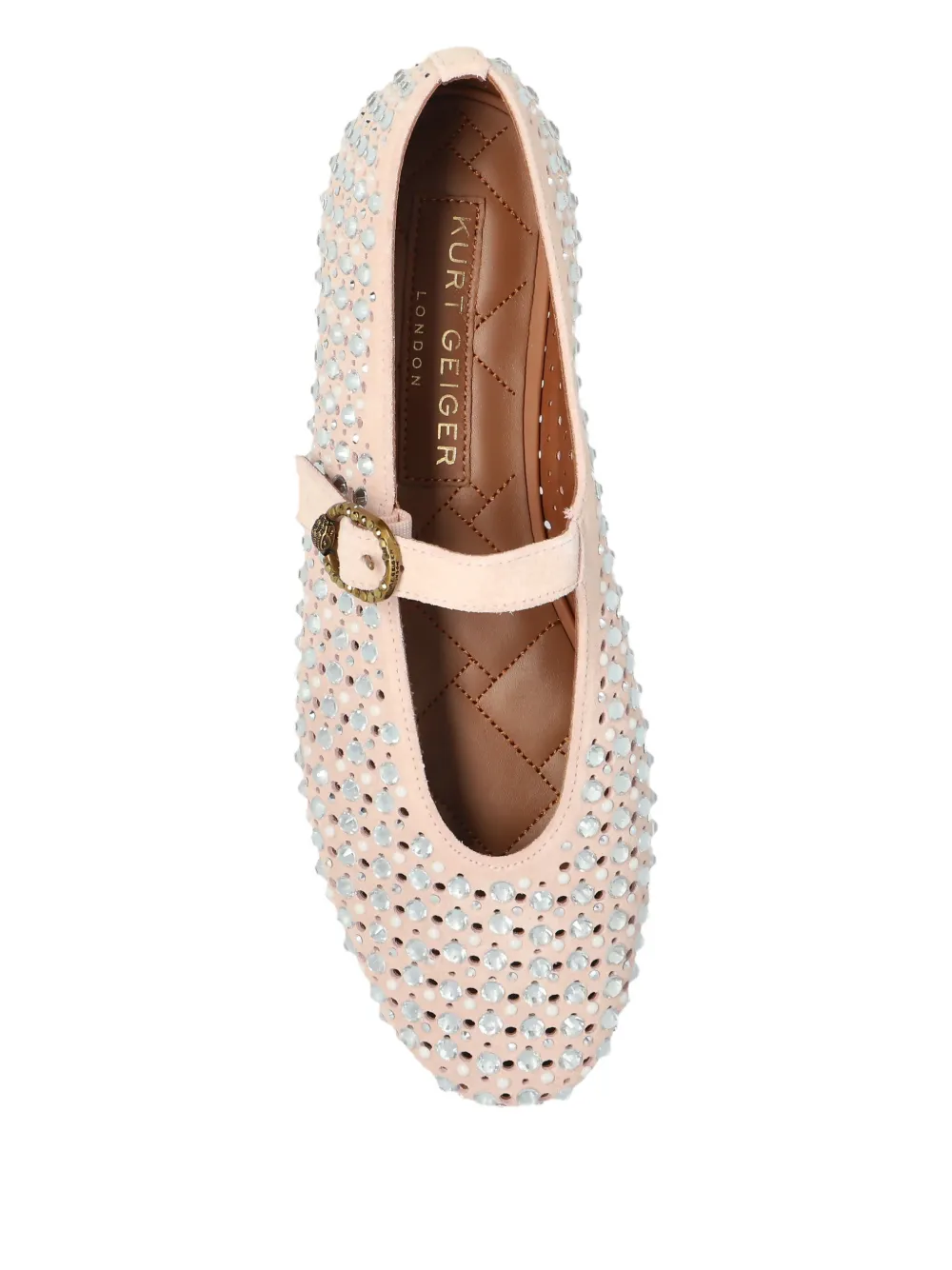 Kurt Geiger Mayfair Embellished Buckle Ballet Flat In Pink