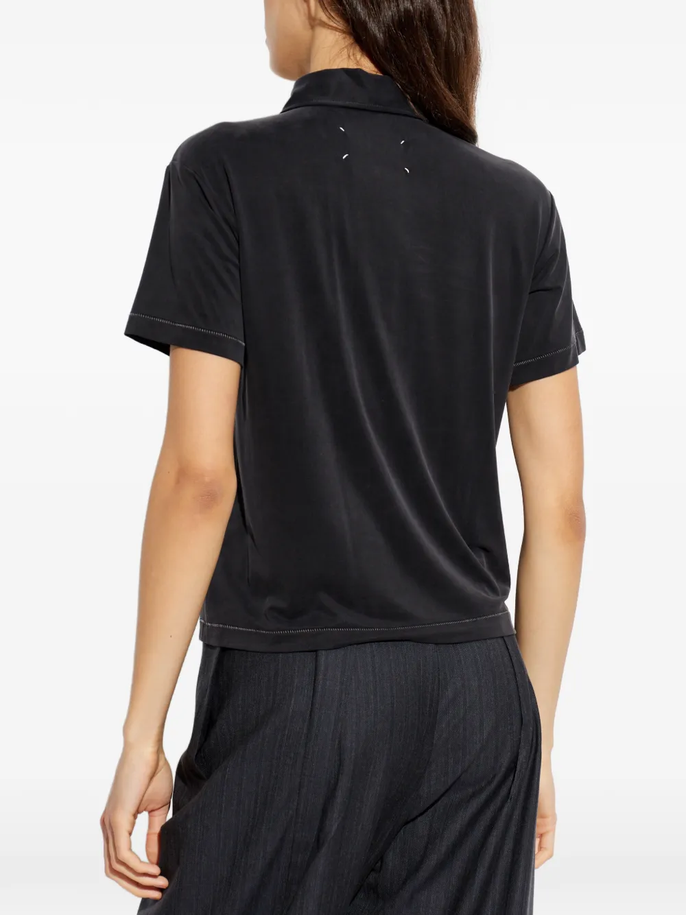 Maison Margiela Polotop met korte mouwen en knopen Zwart