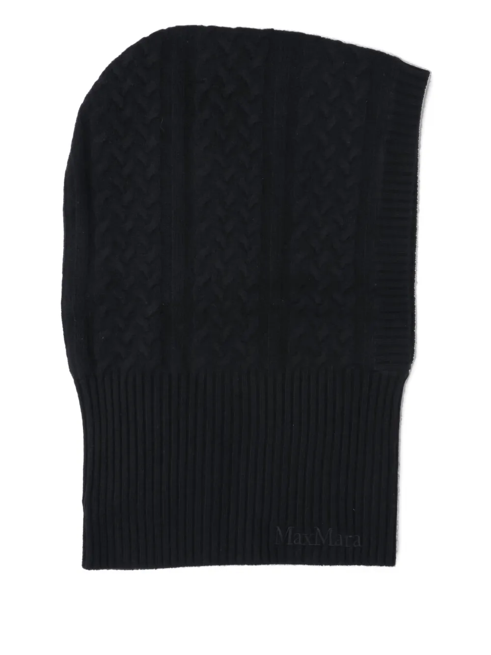 Max Mara Ribbed Cashmere Balaclava In Black