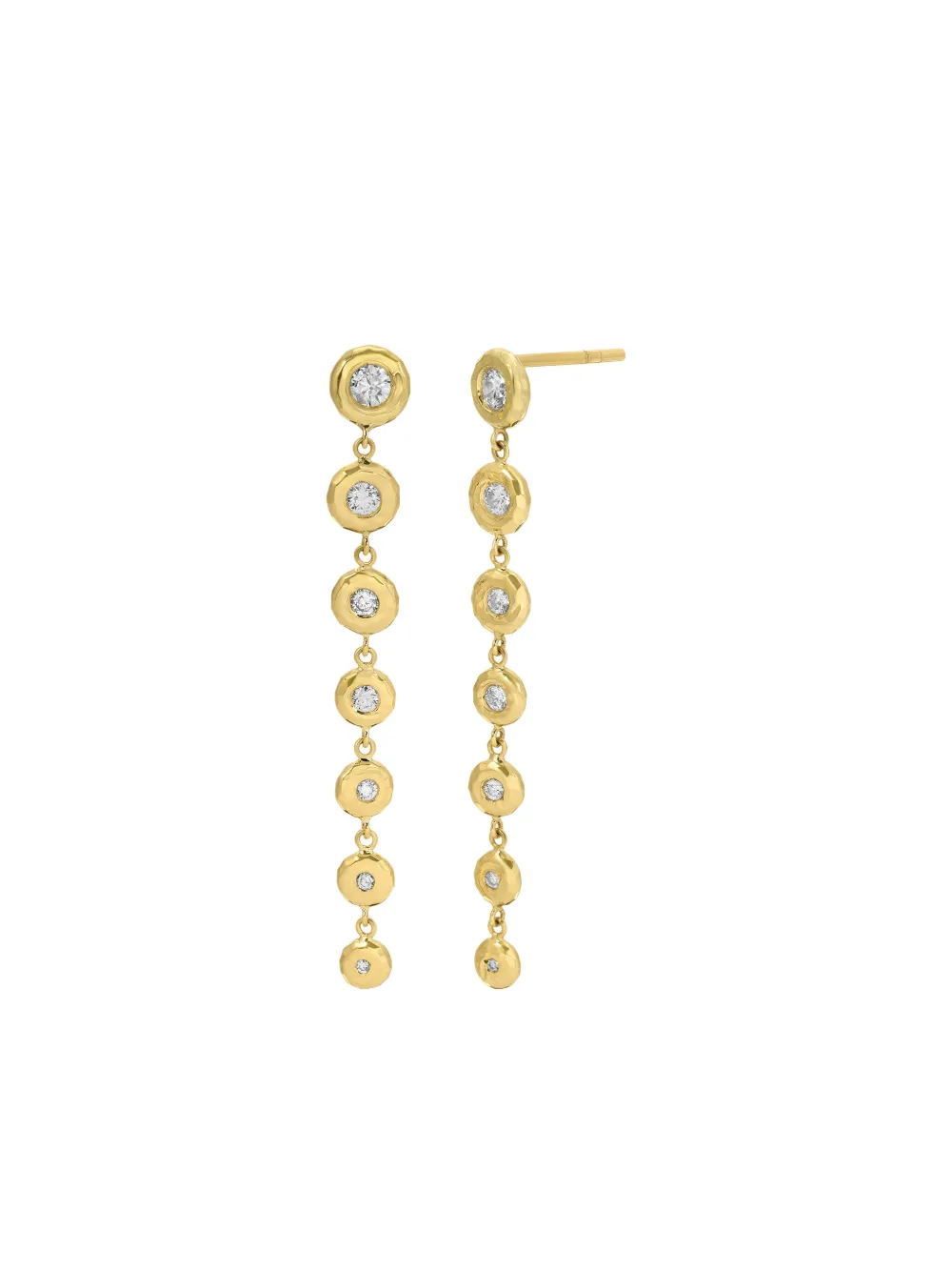 Octavia Elizabeth 18k Yellow Gold Nesting Gem Tiered Seven Drops Diamond Earrings In Gold