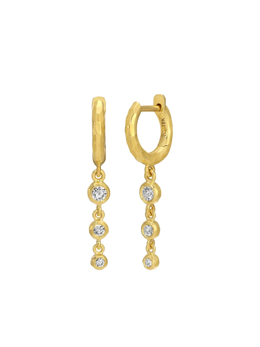 Octavia Elizabeth 18K yellow gold Gabby diamond earrings - Oro