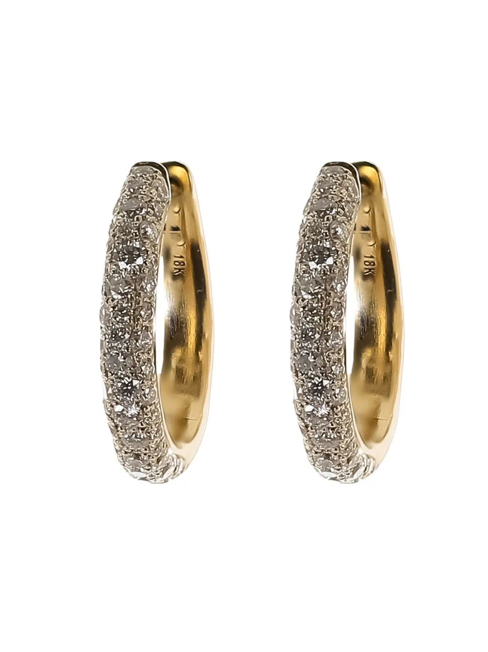 Octavia Elizabeth 18k Yellow Gold Cobblestone Diamond Hoop Earrings In Gold