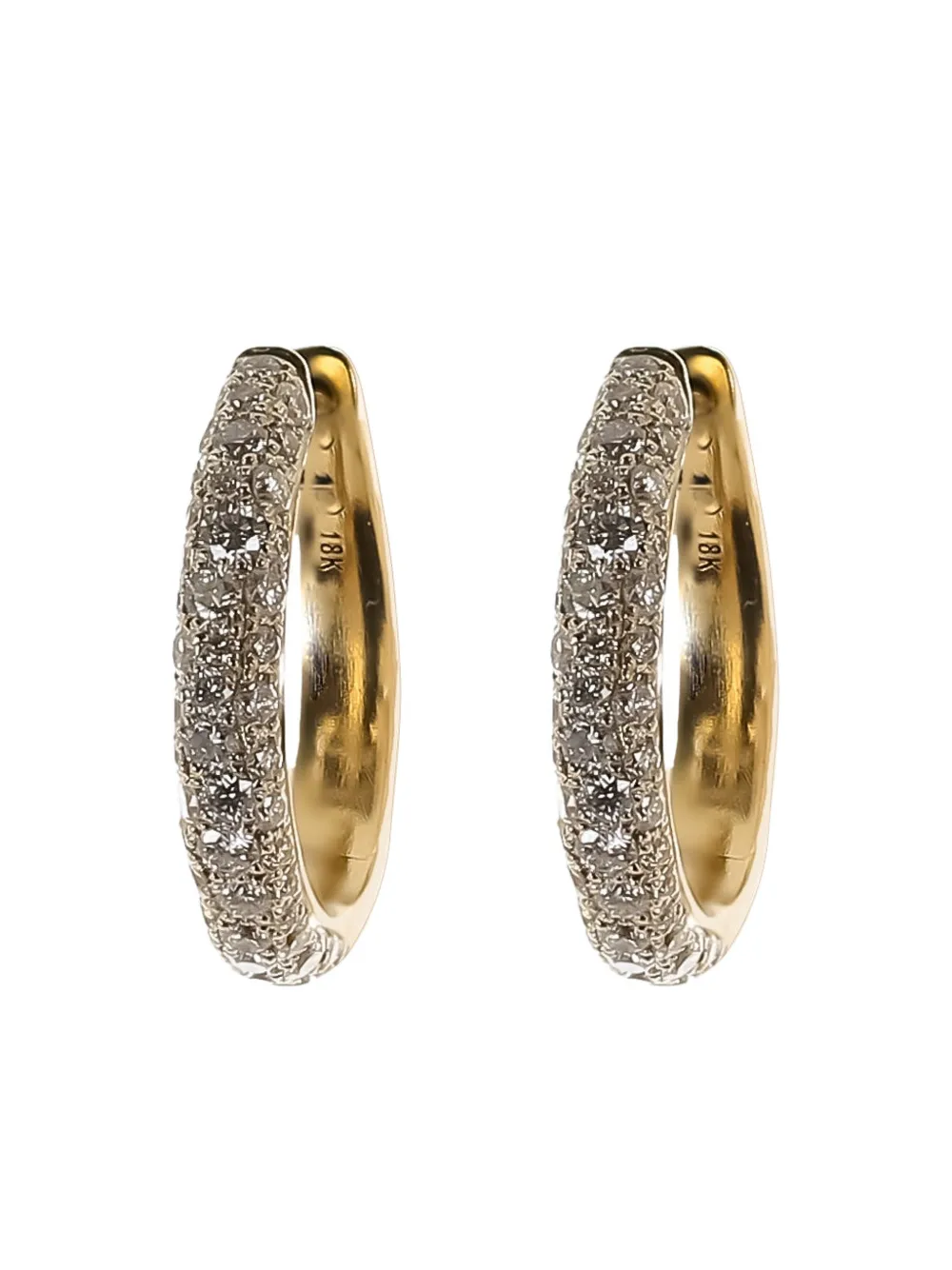 Octavia Elizabeth 18k Yellow Gold Cobblestone Diamond Hoop Earrings In Gold