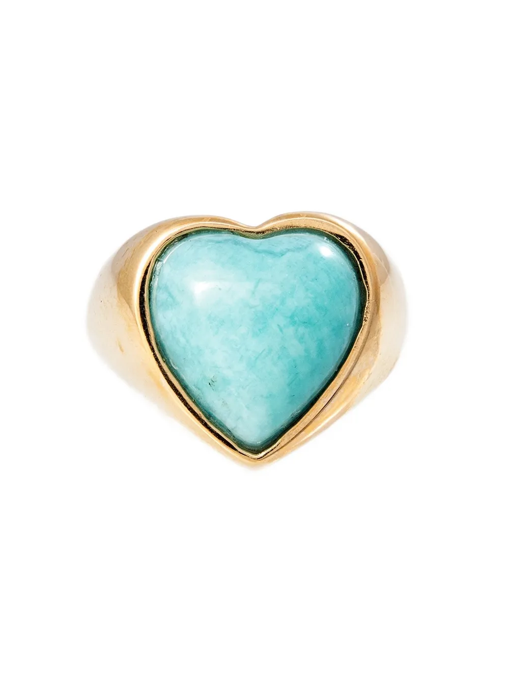Jacquie Aiche 14k Yellow Gold Heart-shaped Amazonite Ring In Burgundy