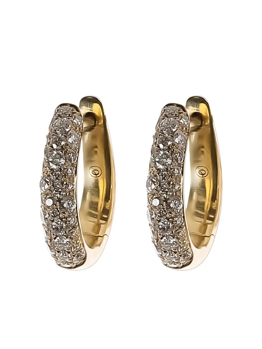 Octavia Elizabeth 18k Yellow Gold Cobblestone Diamond Hoop Earrings In Gold