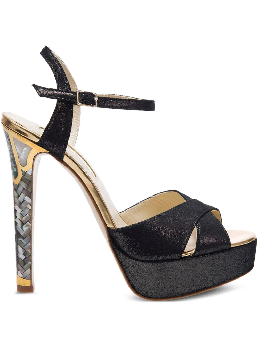 FREYA ROSE Cleopatra embellished-heel sandals - Black