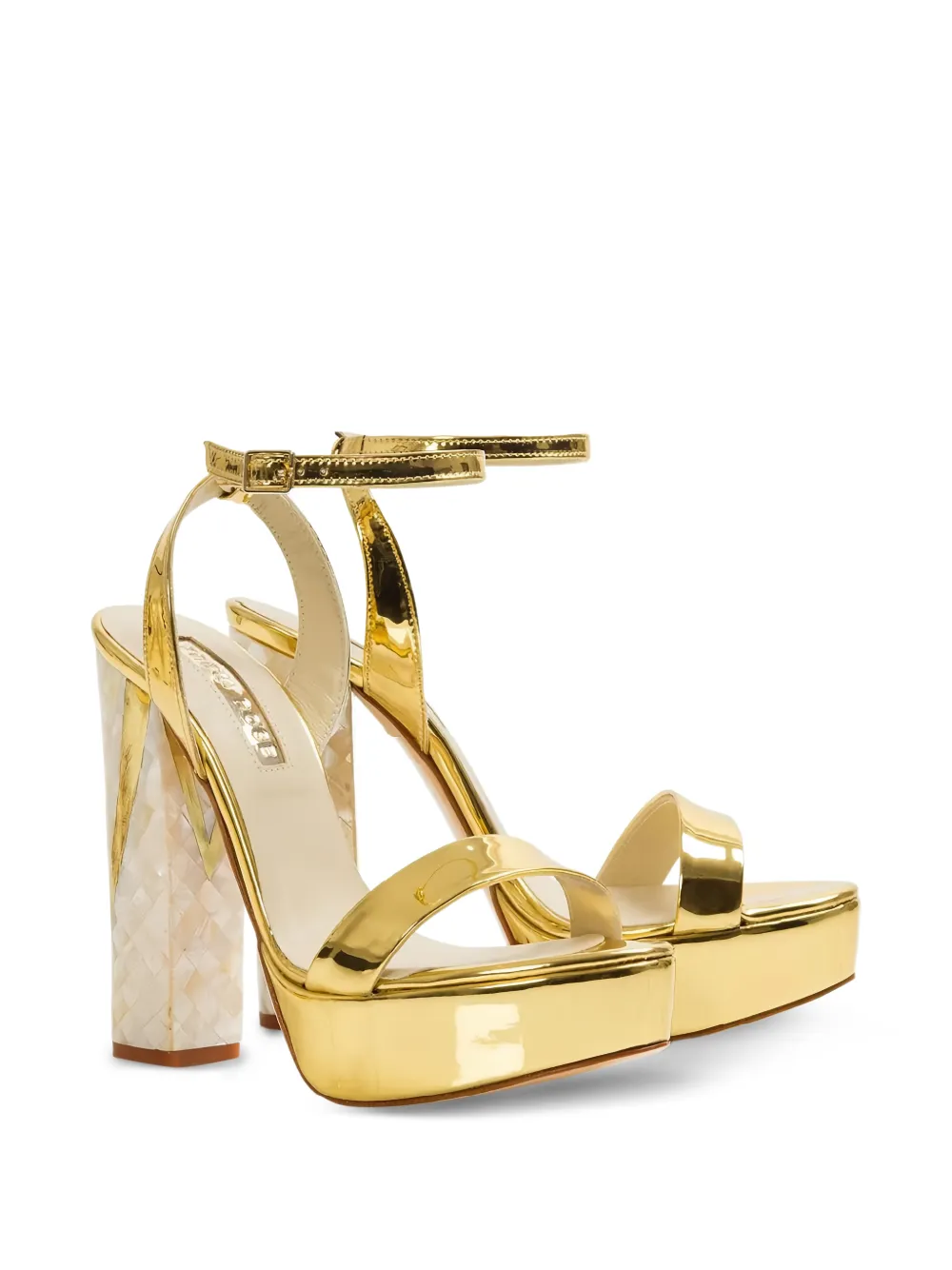 FREYA ROSE Tyra sandalen met blokhak Goud