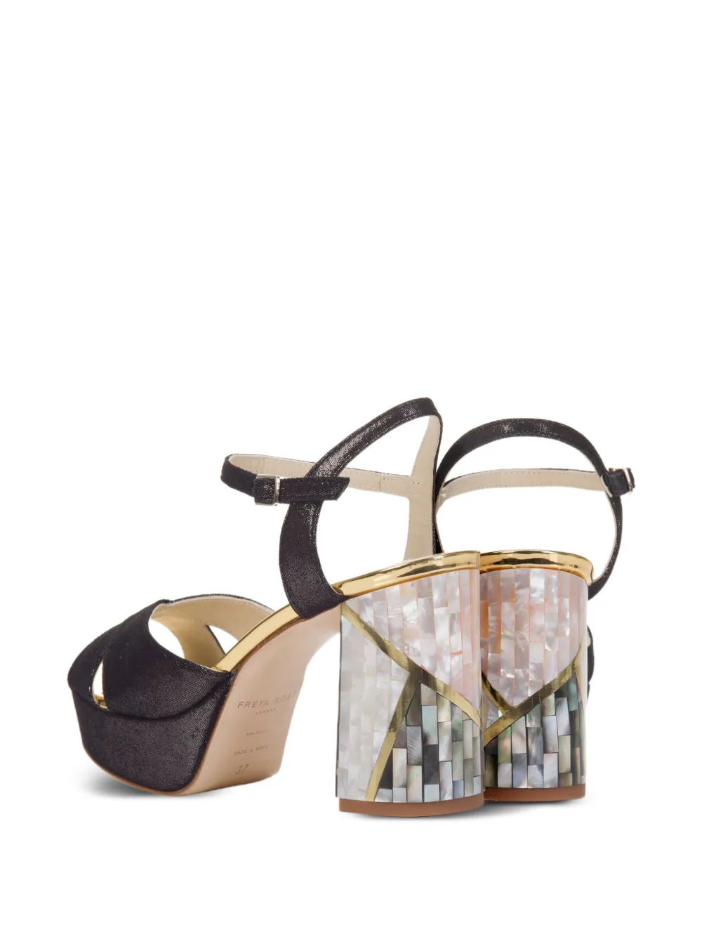 FREYA ROSE Zahra sandalen met enkelbandje en hak Zwart