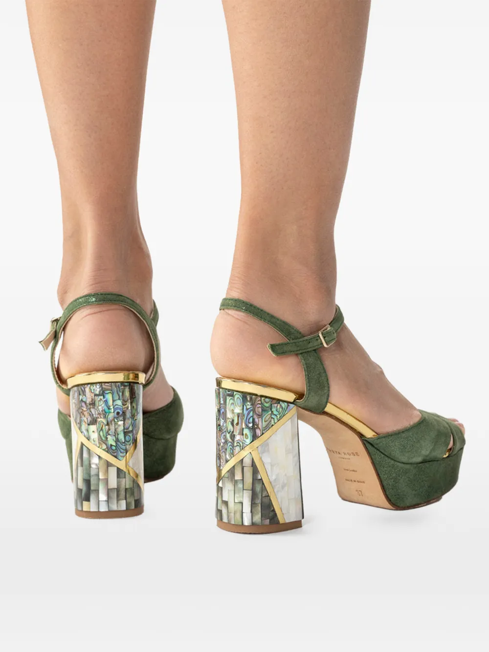 FREYA ROSE Zahra sandalen met enkelbandje en hak Groen