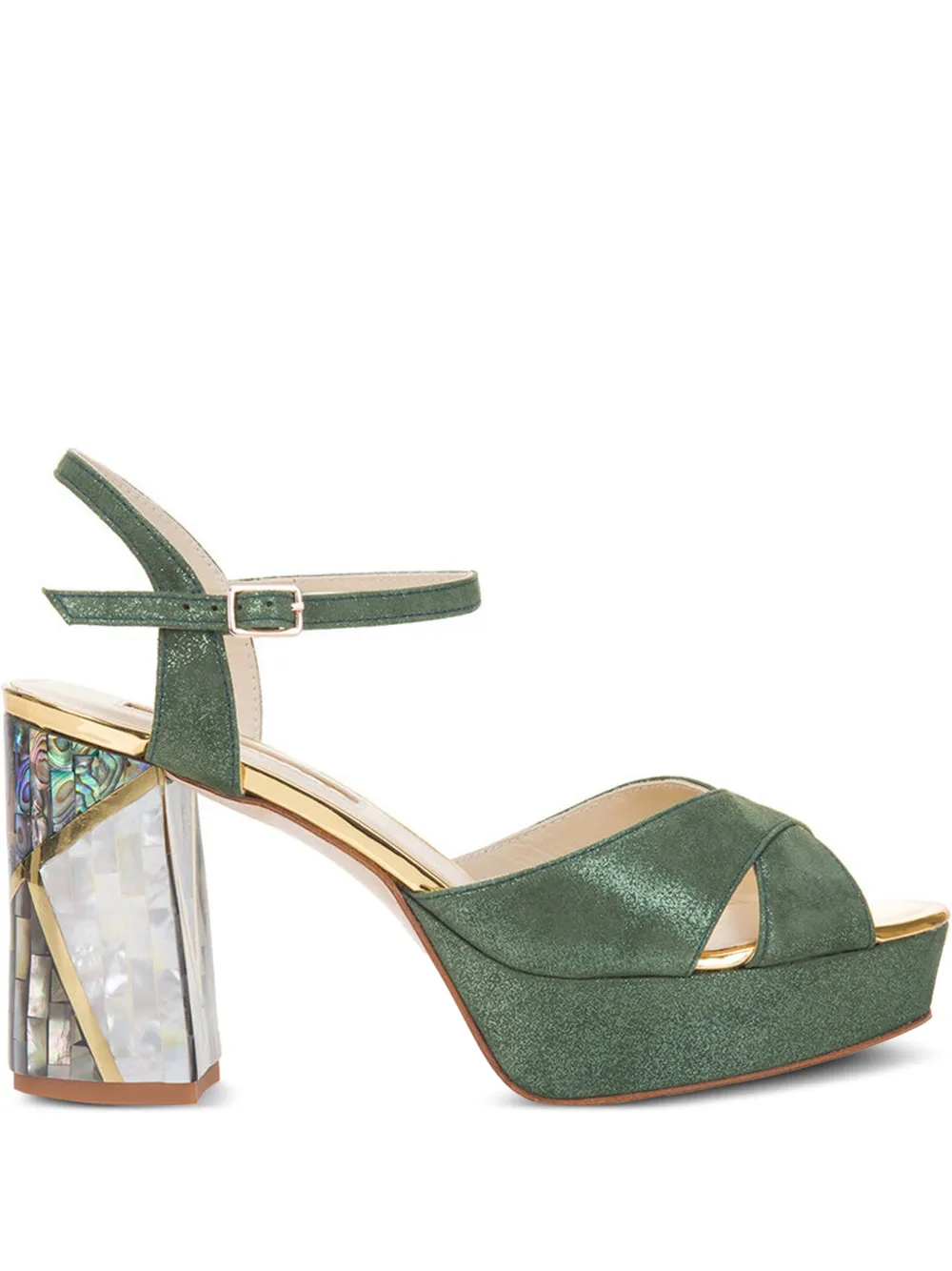 FREYA ROSE Zahra ankle-strap heeled sandals - Green