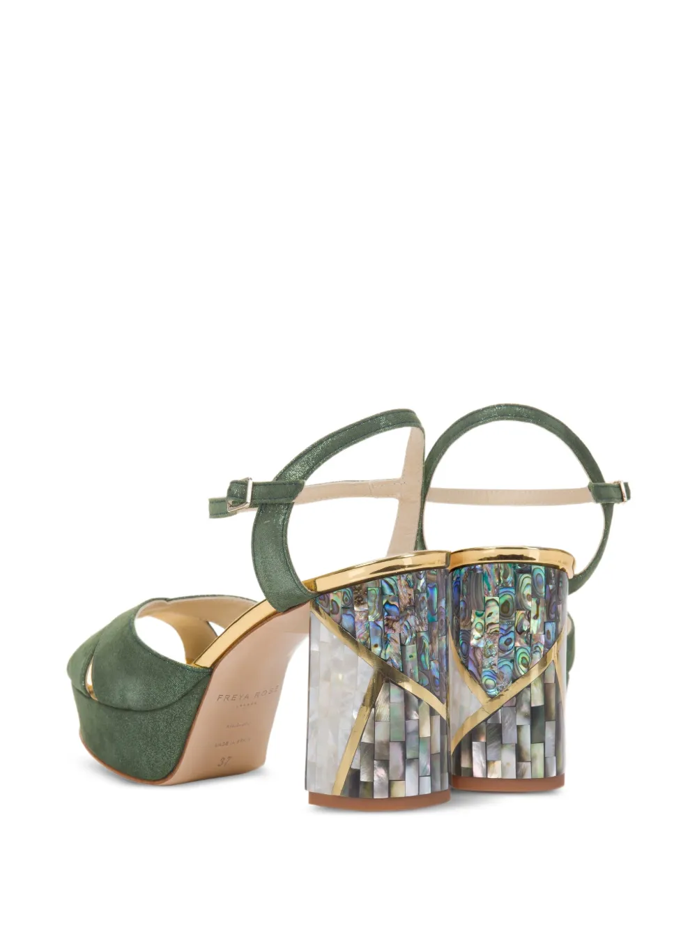 FREYA ROSE Zahra sandalen met enkelbandje en hak Groen