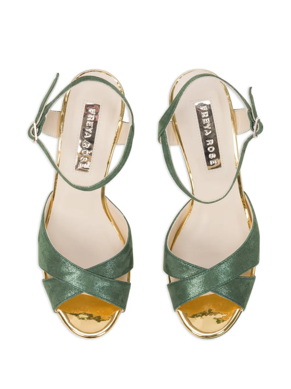 FREYA ROSE Zahra sandalen met enkelbandje en hak Groen
