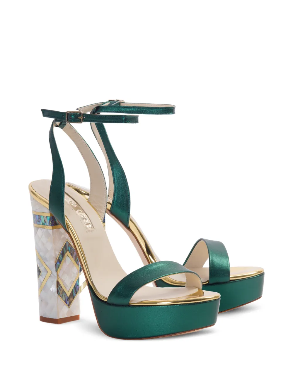 FREYA ROSE Arte sandalen met enkelbandje en hak Groen