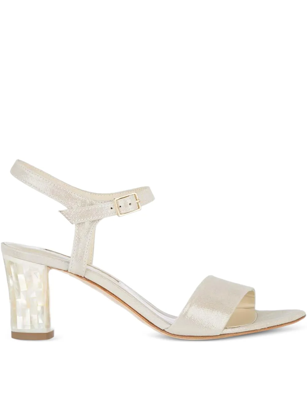 FREYA ROSE Martina Midi block-heel sandal - Neutrals