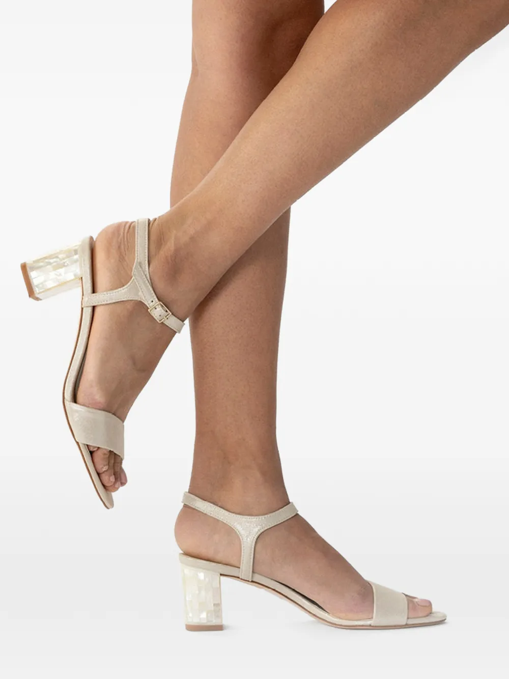 FREYA ROSE Martina sandalen met blokhak Beige