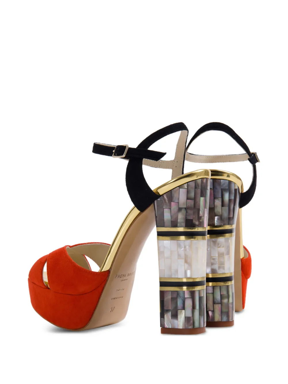 FREYA ROSE Suki sandalen met verfraaide hak Oranje