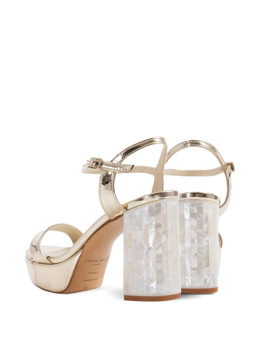 FREYA ROSE Gigi sandalen met blokhak Goud