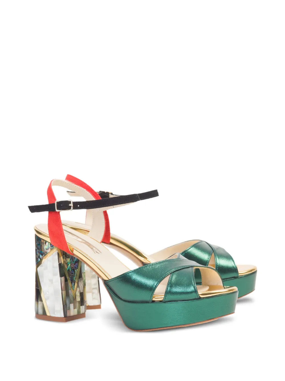 FREYA ROSE Kami sandalen met gekruiste bandjes Groen