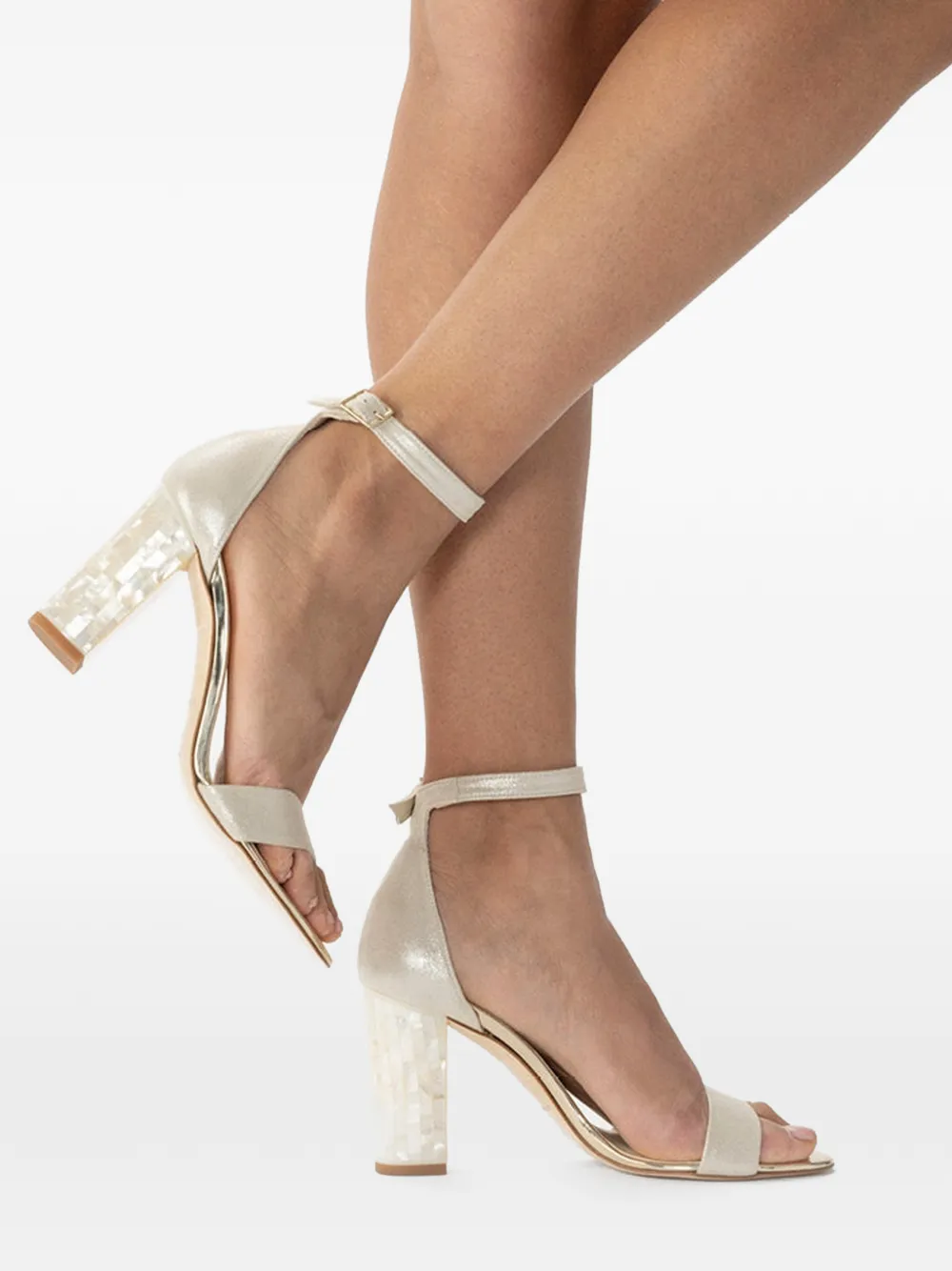 FREYA ROSE Martene sandalen met verfraaide hak Beige