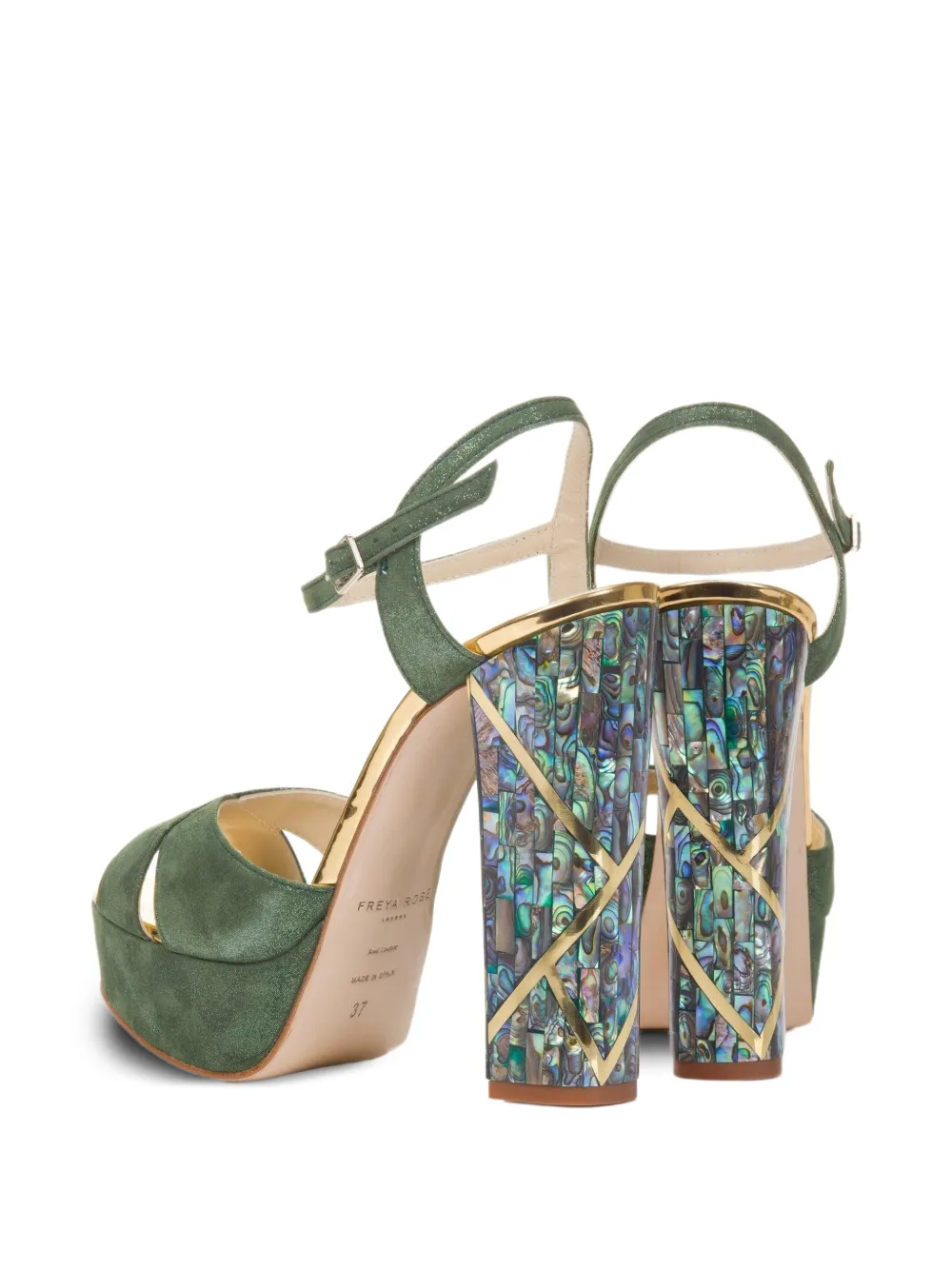 FREYA ROSE Cher sandalen met blokhak Groen
