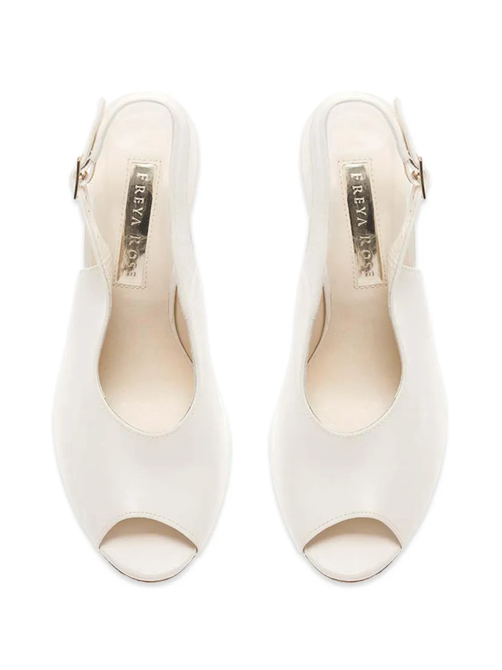 FREYA ROSE Zara sandalen met open neus en parel Wit