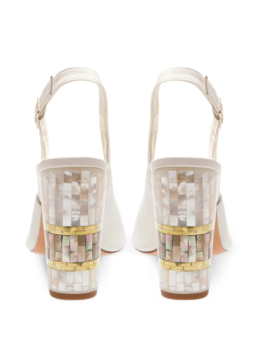 FREYA ROSE Zara sandalen met open neus en parel Wit