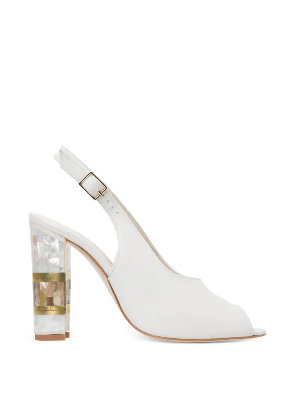 FREYA ROSE Zara peep-toe pearl sandals - White
