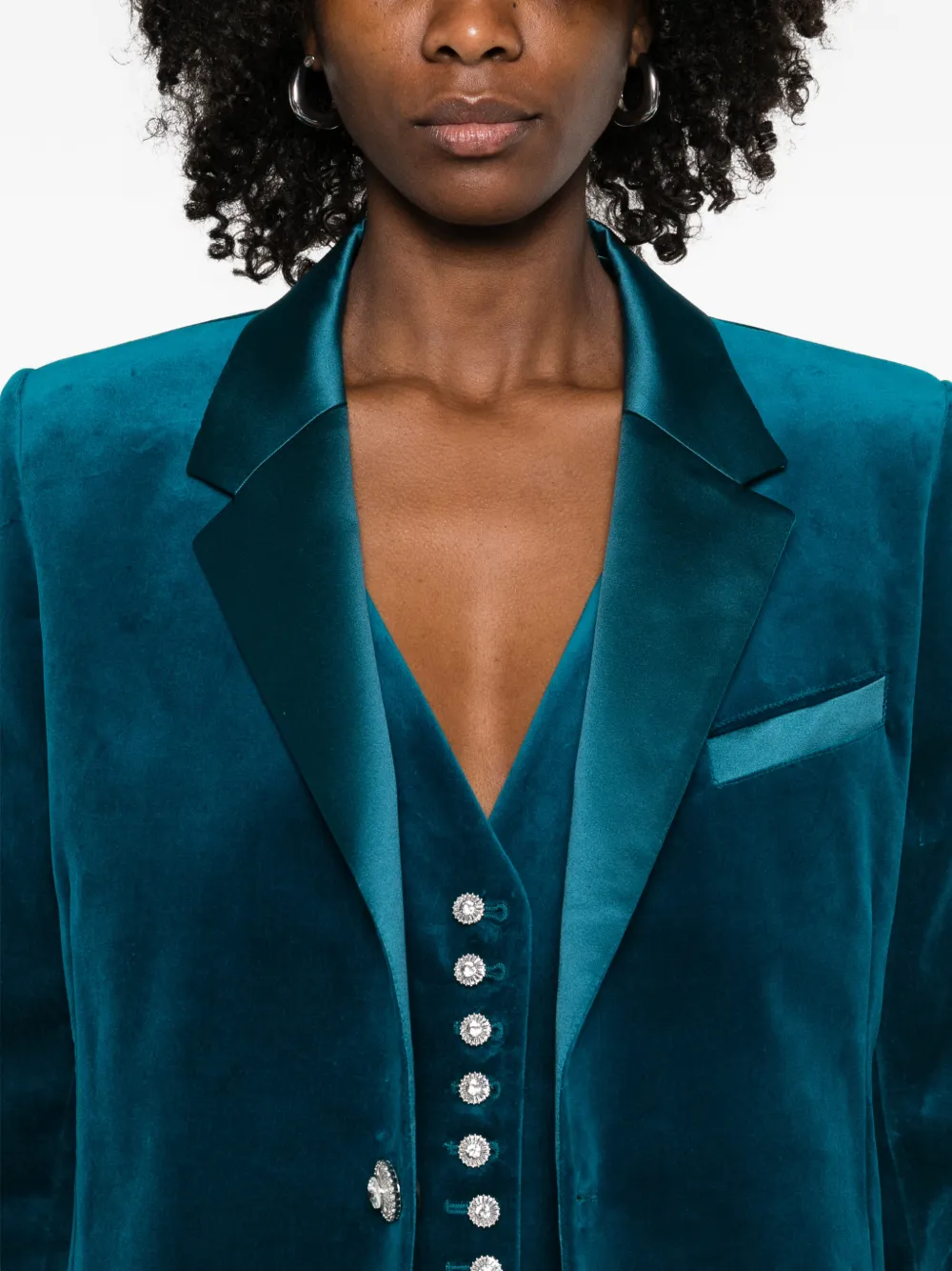 Rabanne Blazer met enkele rij knopen Blauw