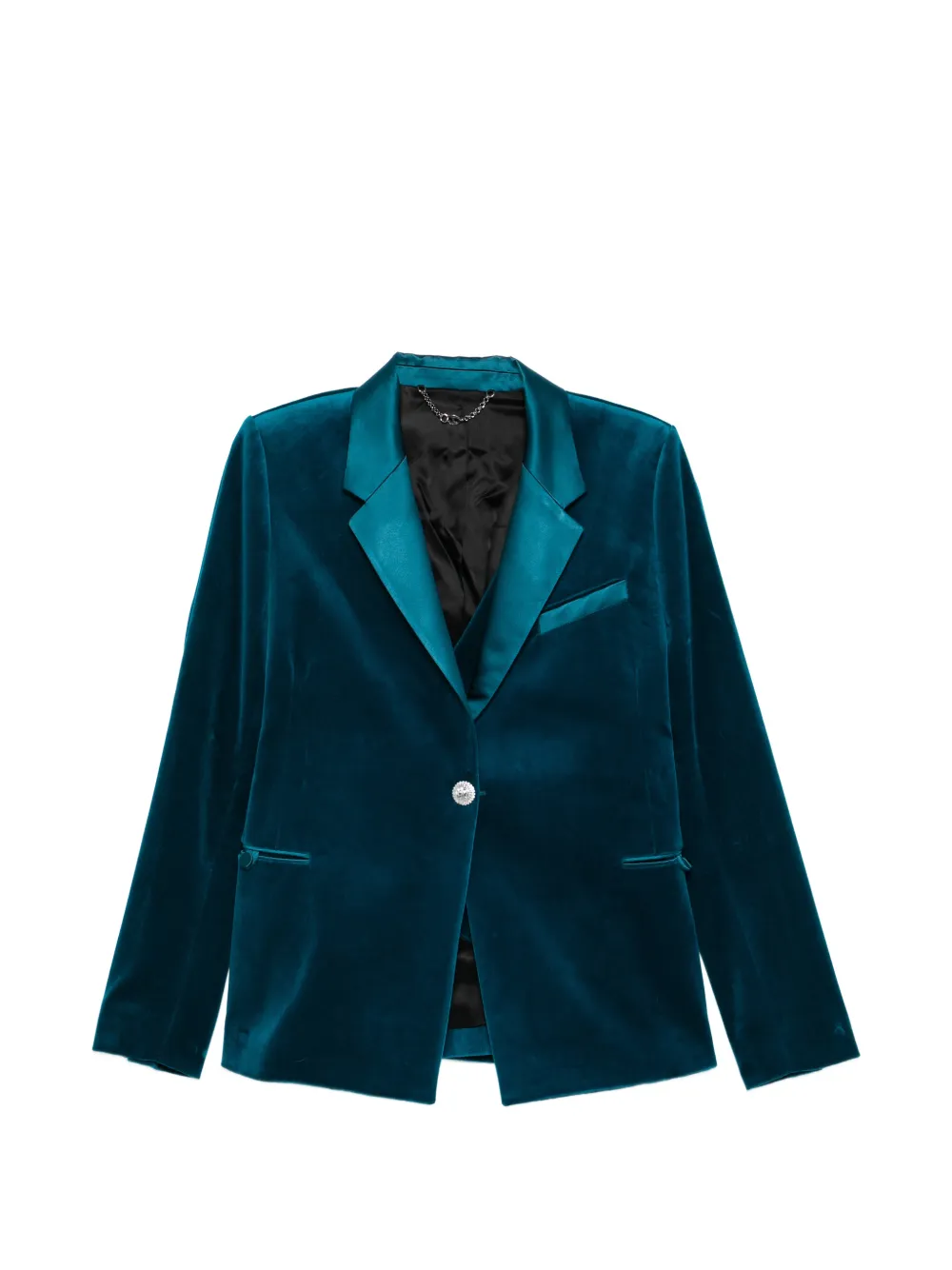 Rabanne single-breasted velvet jacket - Blu