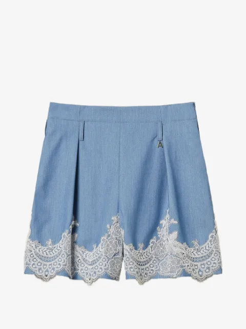 TWINSET shorts with lace and belt