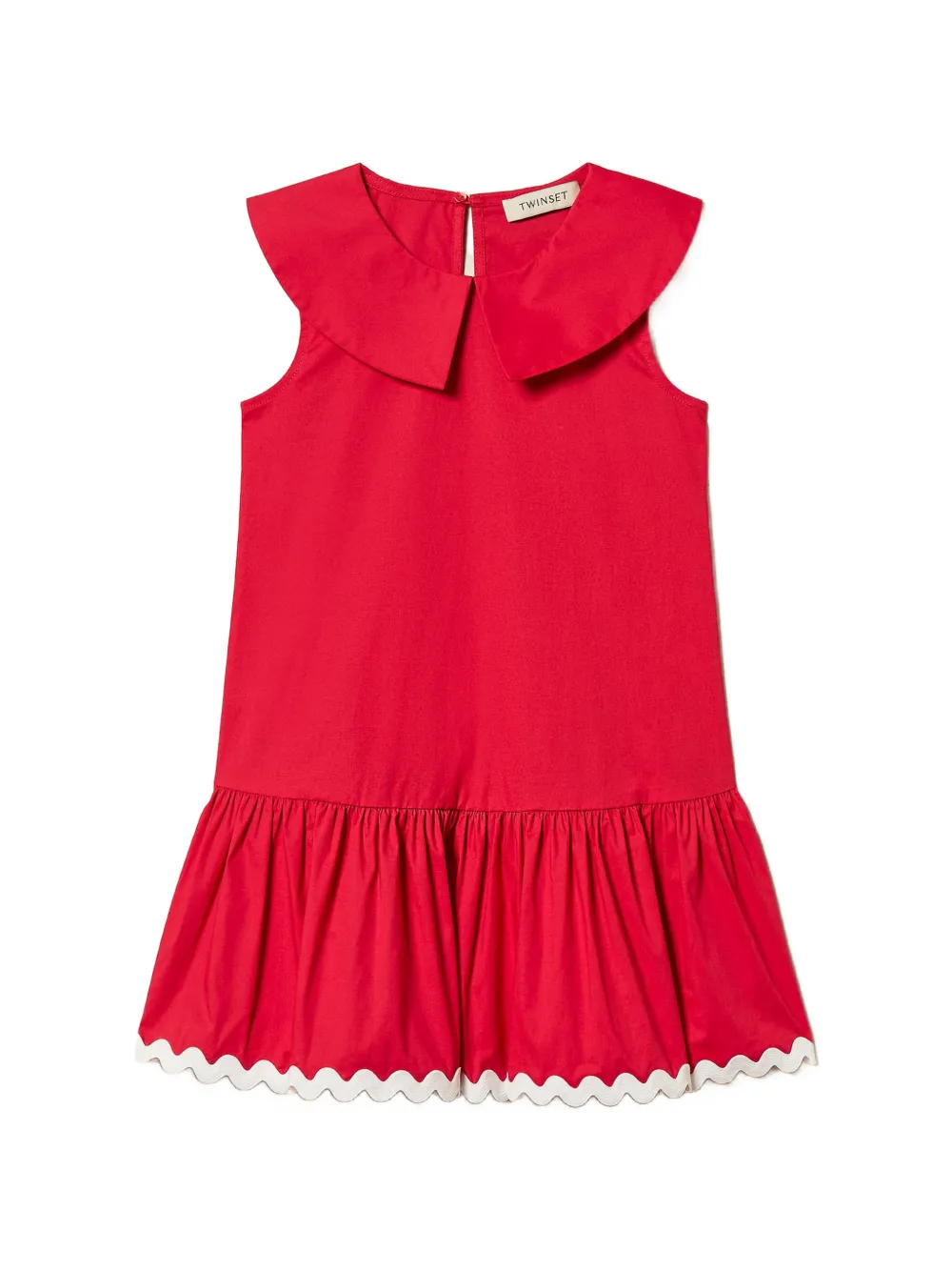 TWINSET Kids collar ruffled dress - Rosso