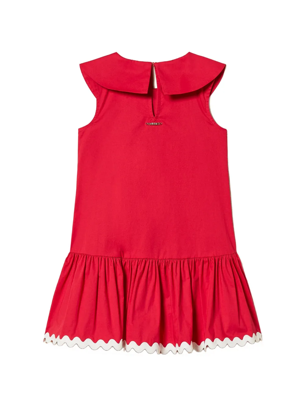 TWINSET Kids Jurk met ruchekraag Rood